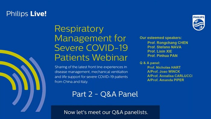 COVID-19 Webinar 1: Respiratory Management for Severe COVID-19 Patients - Part 2 Panel discussion thumb