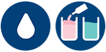 Water droplet and detergent icons