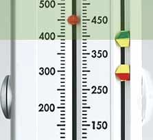 Green zone for Philips PersonalBest peak flow meter