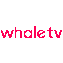 whale tv icon in pink text