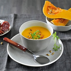 Pumpkin and chorizo soup