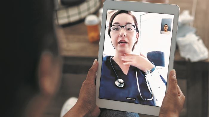 patient consulting a doctor through telehealth