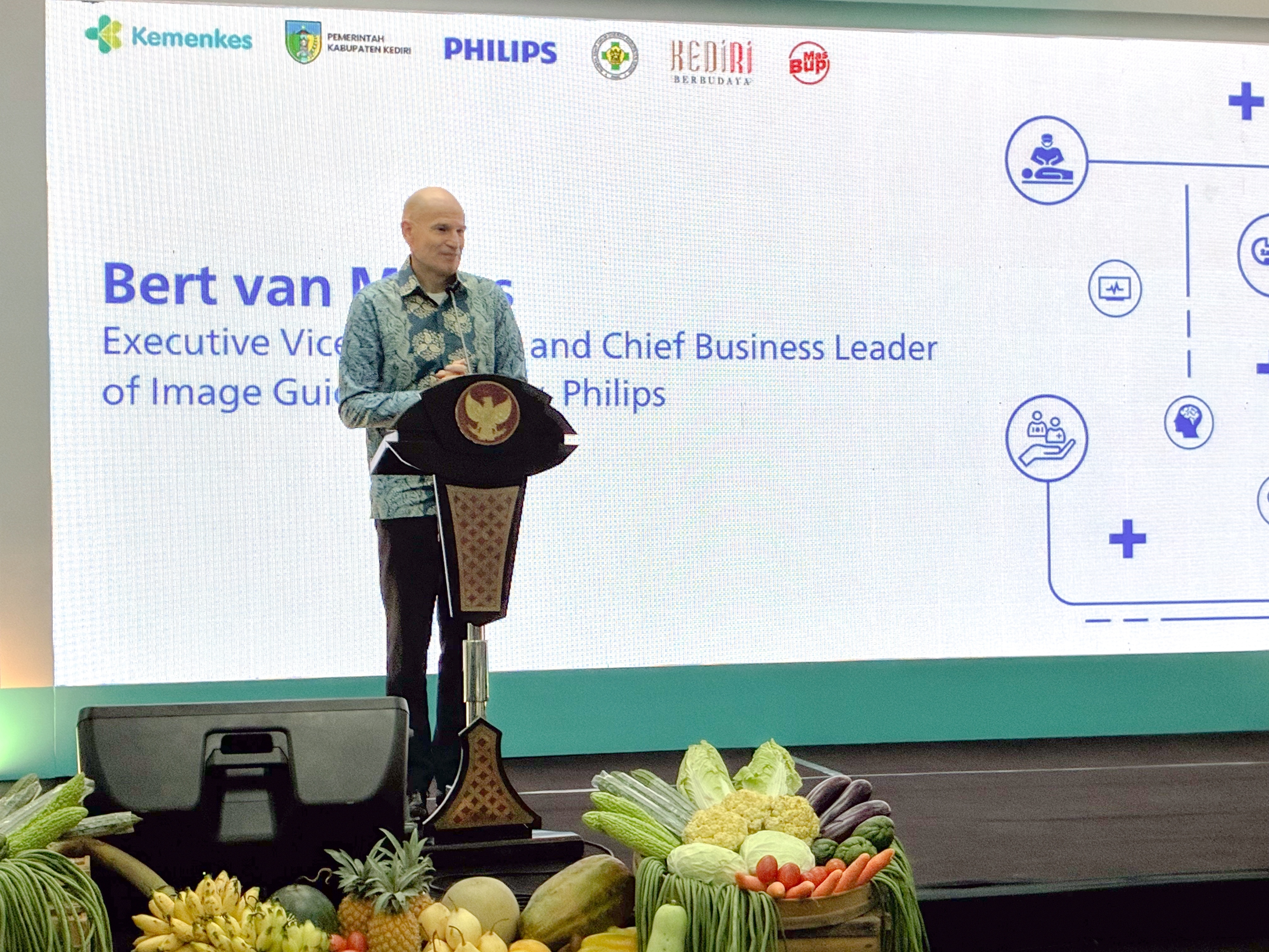 Remarks delivered by Bert van Meurs Executive Vice President and Chief Business Leader for Image-Guided Therapy at Philips, at the Cath Lab Installation Completion Ceremony at Kediri Regency General Hospital.